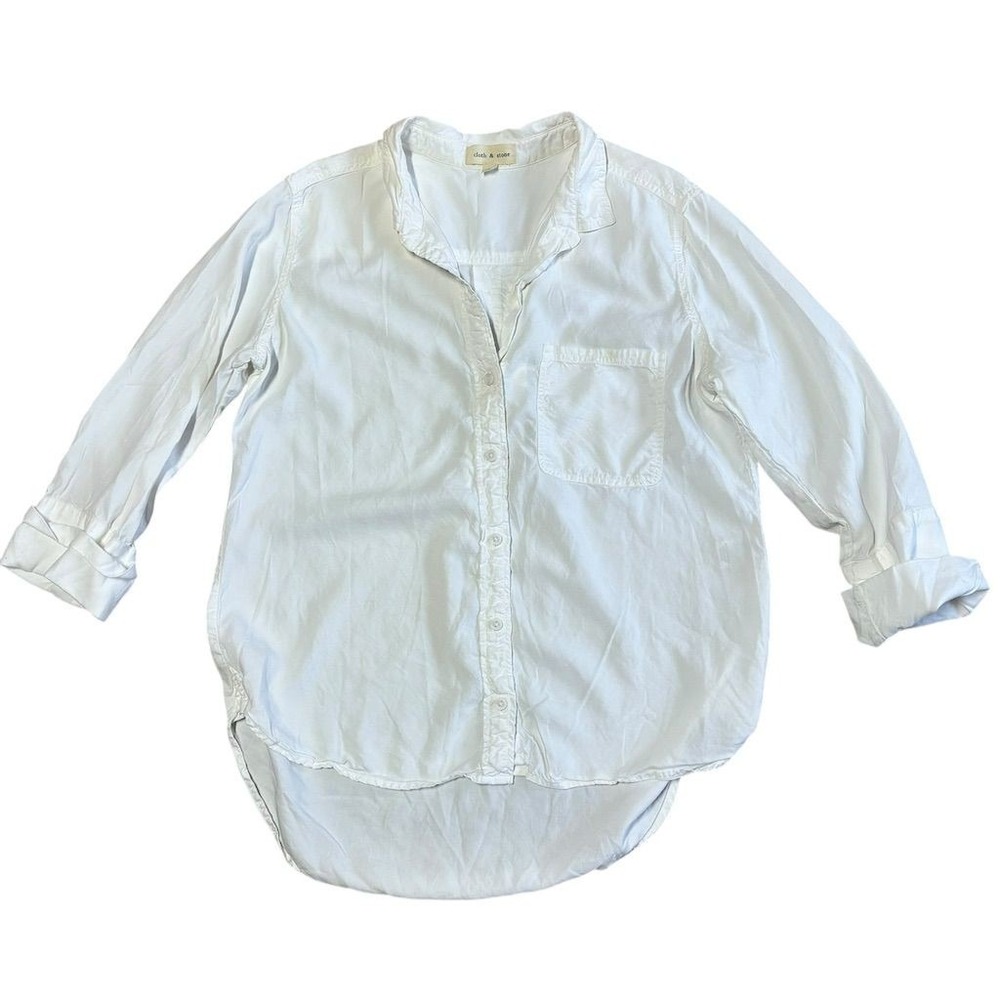 Cloth & Stone Women's White Button-Up Shirt Long Sleeve Size L Casual‎